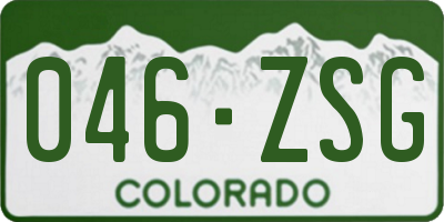 CO license plate 046ZSG