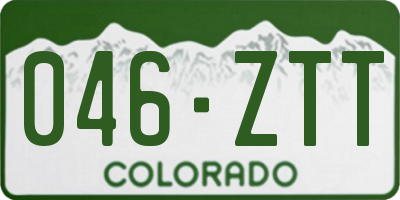 CO license plate 046ZTT