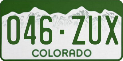 CO license plate 046ZUX