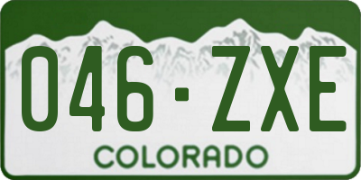 CO license plate 046ZXE