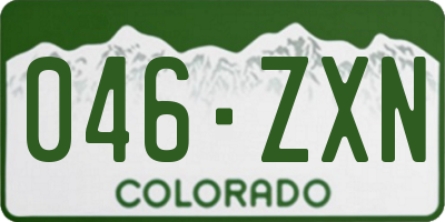 CO license plate 046ZXN
