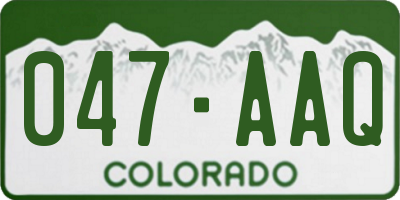 CO license plate 047AAQ