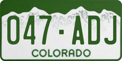 CO license plate 047ADJ