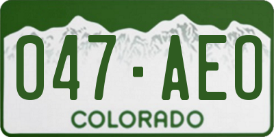 CO license plate 047AEO