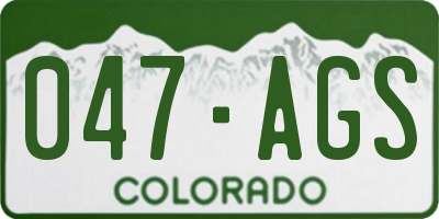 CO license plate 047AGS