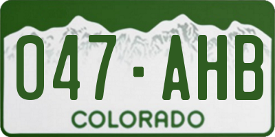 CO license plate 047AHB