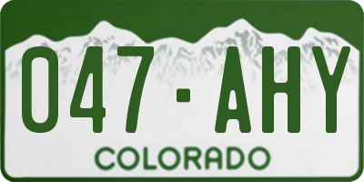 CO license plate 047AHY