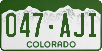 CO license plate 047AJI