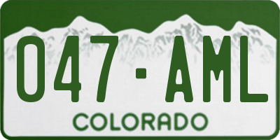 CO license plate 047AML