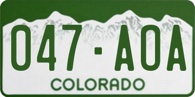 CO license plate 047AOA