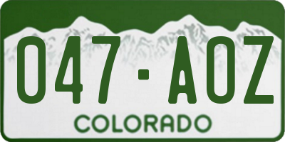 CO license plate 047AOZ