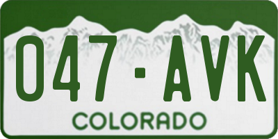 CO license plate 047AVK