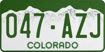 CO license plate 047AZJ