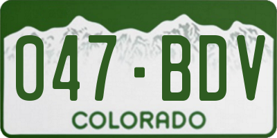 CO license plate 047BDV