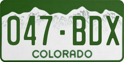 CO license plate 047BDX