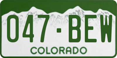 CO license plate 047BEW