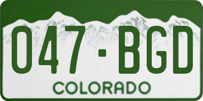CO license plate 047BGD