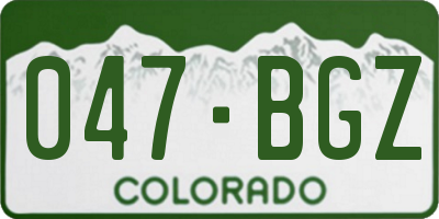 CO license plate 047BGZ