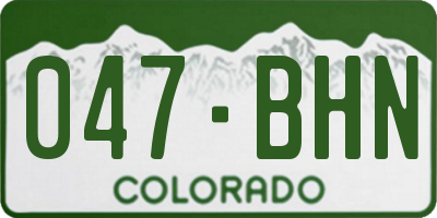 CO license plate 047BHN