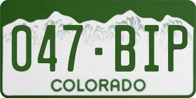 CO license plate 047BIP