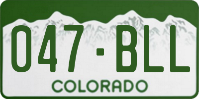 CO license plate 047BLL