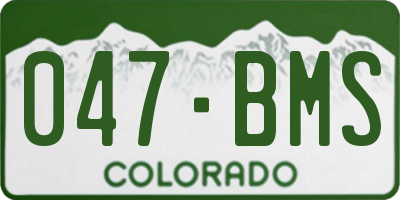 CO license plate 047BMS