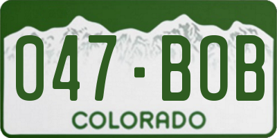 CO license plate 047BOB