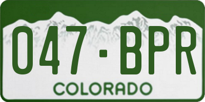 CO license plate 047BPR