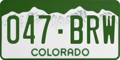 CO license plate 047BRW