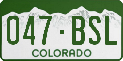 CO license plate 047BSL