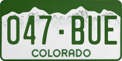 CO license plate 047BUE