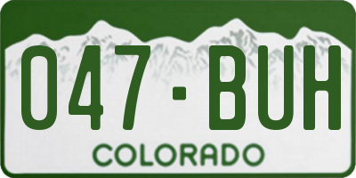 CO license plate 047BUH