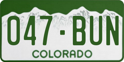 CO license plate 047BUN