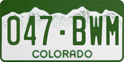 CO license plate 047BWM