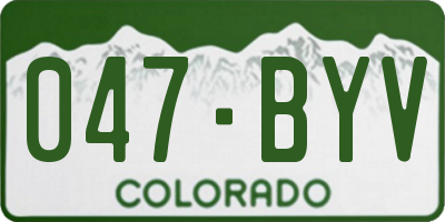 CO license plate 047BYV