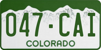 CO license plate 047CAI