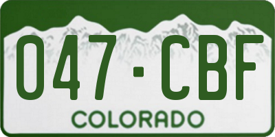 CO license plate 047CBF