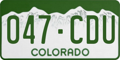 CO license plate 047CDU