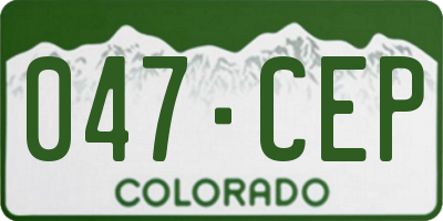 CO license plate 047CEP