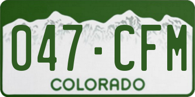 CO license plate 047CFM