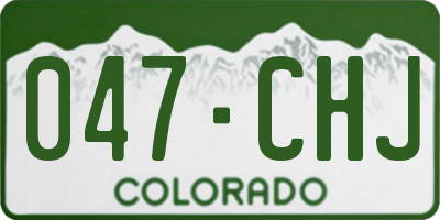 CO license plate 047CHJ