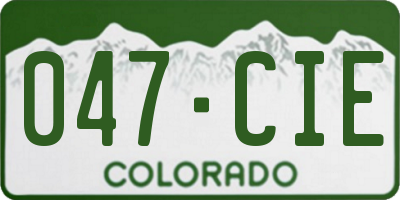 CO license plate 047CIE