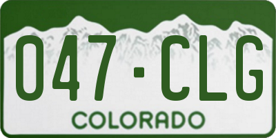 CO license plate 047CLG