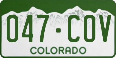 CO license plate 047COV