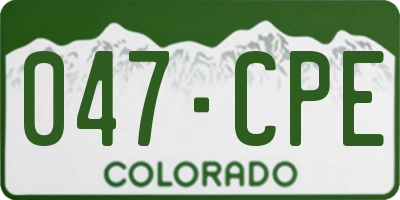 CO license plate 047CPE