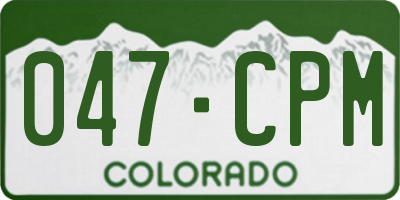 CO license plate 047CPM