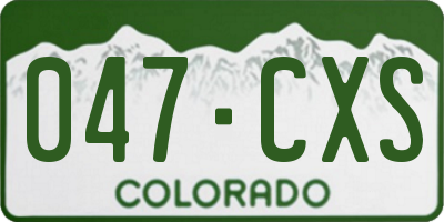 CO license plate 047CXS