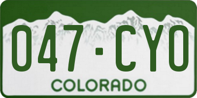 CO license plate 047CYO