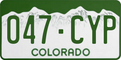 CO license plate 047CYP