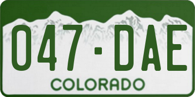 CO license plate 047DAE